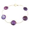 Image 1 : 14KY Gold Natural Freshwater Coin Pearl Bracel