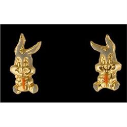 14KY Gold Anemal Bugs Bunny Screw Back Earring
