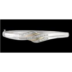 14K GOLD TWO-TONE .50ct DIAMOND BANGLE