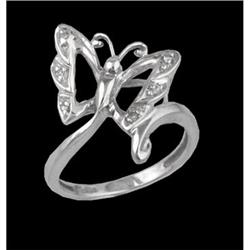 10KW Gold Beautiful Butterfly Diamond Ring