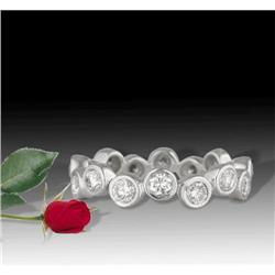 14KW BEZEL bubbles 1.12ct DIAMOND ETERNITY RIN