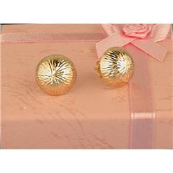 Classic 14KY Gold Button Earrings