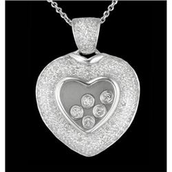 Floating 14KW Gold Diamond Heart Pendant