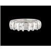Image 1 : 14kw .75ct Diamond round-baguette wedding Ring