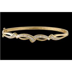 14K YELLOW BRILLIANT .50ct DIAMOND BANGLE