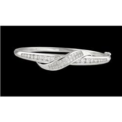 14KW Gold 2.00ct Diamond Bangle Bracelet