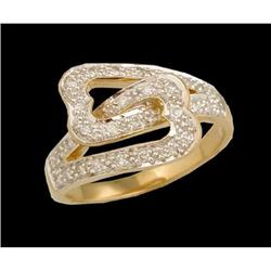 14KY Gold Interlocking Diamond Heart Ring