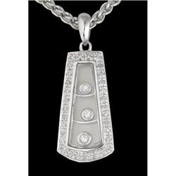 14KW Gold Floating Three-Stone Diamond Pendant