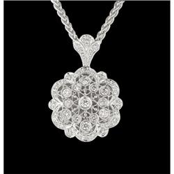 14KW Gold .55ct Deco-Style Diamond Pendant