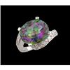 Image 1 : 14KW Gold 7.36ct Large Gemstone/Diamond Ring