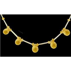 14KY Gold 11.80ct Citrine Briolette Necklace