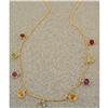 Image 1 : 14K Yellow Gold Multi-Gemstone Dangling Necklace