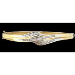 14KYW Gold .51ct Diamond Bangle Bracelet