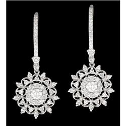 14KW 1.25ct VS Diamond Snow Flake Huggy Earrin