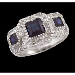 10KW Gold 1.40ct. Sapphire/Diamond Deco Ring