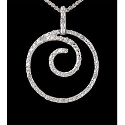 14KW Gold Diamond Swirl Pendant