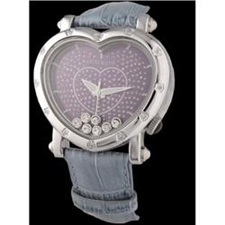 SWISS LADY'S GENUINE LEATHER DIAMOND WATCH