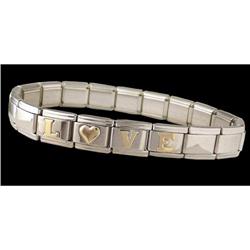 14KY Solid Gold LOVE Lettering /Stainless Steel Stretch
