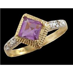 10K Two-Tone .20ct Amethyst Ring