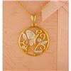 Image 1 : 14KY Gold Diamond Butterfly Circle Pendant