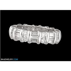 14KW 1.35ct DIAMOND BAGUETTE & ROUND ETERNITY