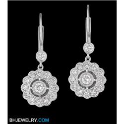 14KW Gold Vintage-Style Diamond Flower Earring