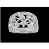 Image 1 : 14KW Gold .75ct Diamond Flower Band