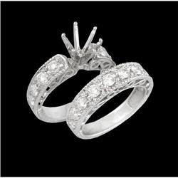 14k gold 1.80ct.Diamond semi-mounting and Wedd