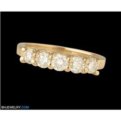 14KY Gold .75ct Five Stone Diamond Wedding Ban