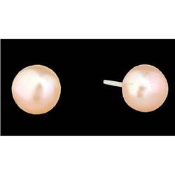 6 MM Pink Freshwater Pearls/ Sterling Silver Ea