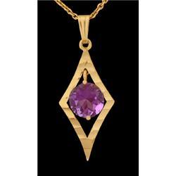 14KY Gold .97ct Genuine Amehtyst Pendant