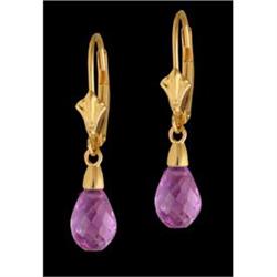 14KY Gold 1.95ct Amethyst Gemstone Pear Drop E