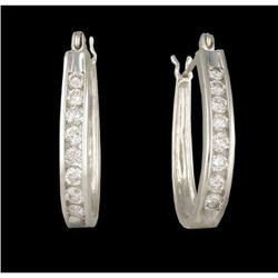 14KW Gold 1.00ct. Diamond Invisible Set Hoop E