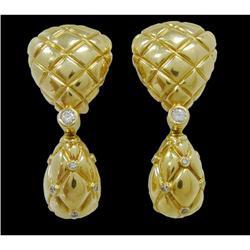 VAN CLEEF & ARPELS 18K GOLD DIAMOND EARRINGS