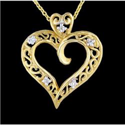 10KY Gold Lovely Heart Diamond Pendant