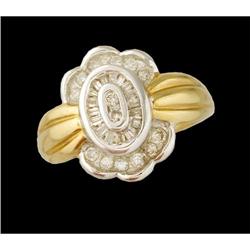 14K Two-Tone .50ct. Diamond Flower Ring