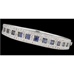14KW 2.20ct.Saphire Diamond Bangle