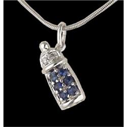 14KW Gold Sapphire / Diamond Baby Bottle Penda