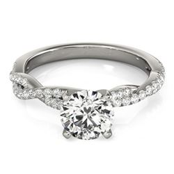 Natural 1.25 ctw Diamond Solitaire Ring 14k White Gold