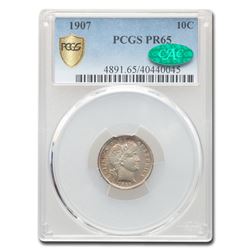 1907 Barber Dime PR-65 PCGS CAC