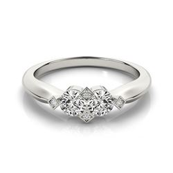 Natural 1.1 ctw Diamond 2 Stone 2 Stone Ring 14k White Gold