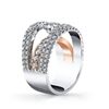 Image 3 : Natural 3.02 CTW Round Cut Pave Set Split Shank Engagement Ring 14KT Two Tone
