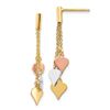 Image 1 : 14k Tri-color Polished Dangle Spades Post Earrings