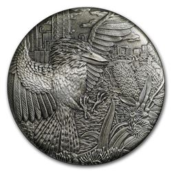 2018 Australia 2 oz Silver High Relief Kookaburra Prf (Antiqued)