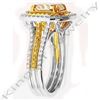 Image 3 : Natural 3.94 CTW Canary Yellow Diamond Engagement Ring 18KT Two-tone