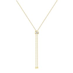 Natural 0.42 CTW Solid Gold and Diamond Adjustable Rodeo Necklace 14KT Yellow Gold