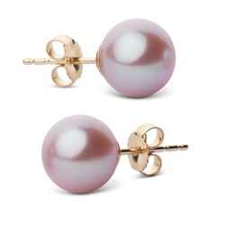 Elite Collection Lavender Freshwater Pearl Stud Earrings, 8.5-9.0mm