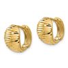Image 2 : 14k Yellow Gold Polished & Textured Huggie Earrings - 47 mm