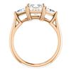 Image 4 : Natural 2.12 CTW Princess & Trillion Cut 3-Stone Diamond Ring 18KT Rose Gold