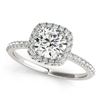 Image 1 : Natural 1 ctw Diamond Solitaire Halo Ring 14k White Gold